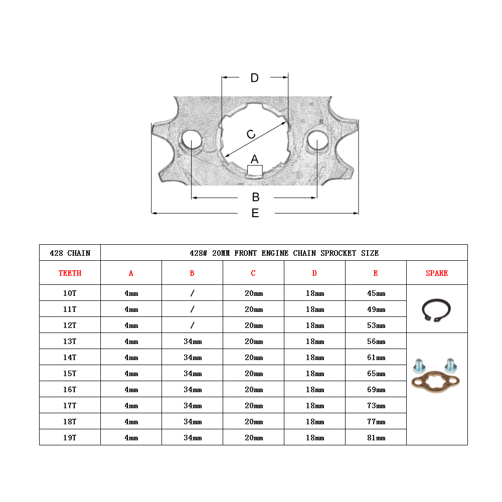 17 20Mm 10T-19T Sproket Mesin  - 428 Chain ulasan dan harga